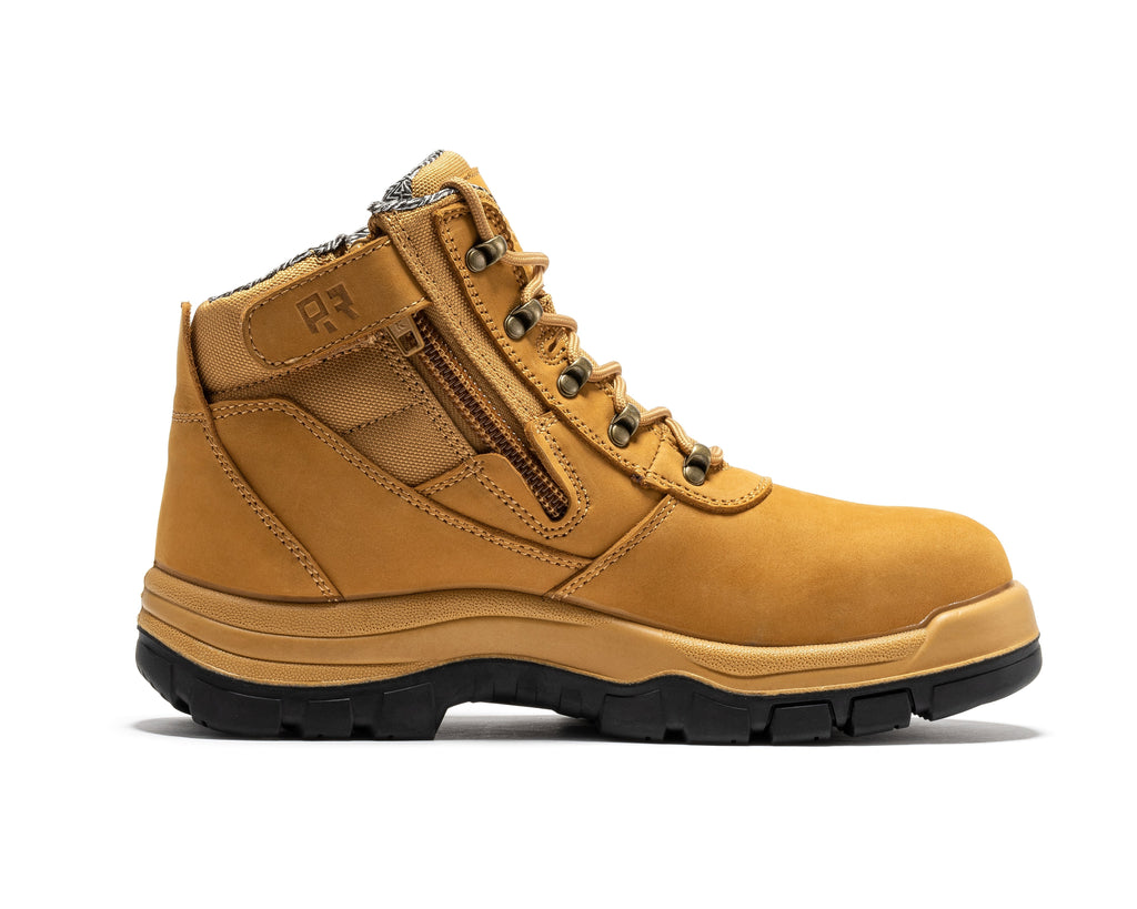 ROCKROOSTER Avalon Black 6 Inch Zip-sided Composite toe Leather Work Boots CP213BK