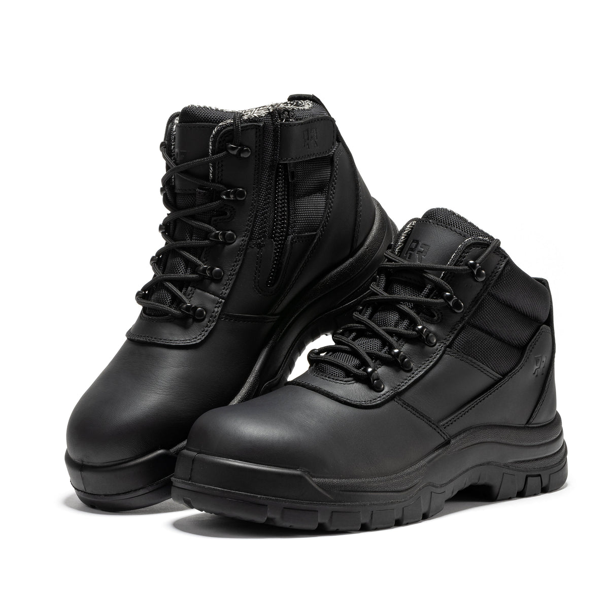 ROCKROOSTER Avalon Black 6 Inch Zip-sided Composite toe Leather Work Boots CP213BK