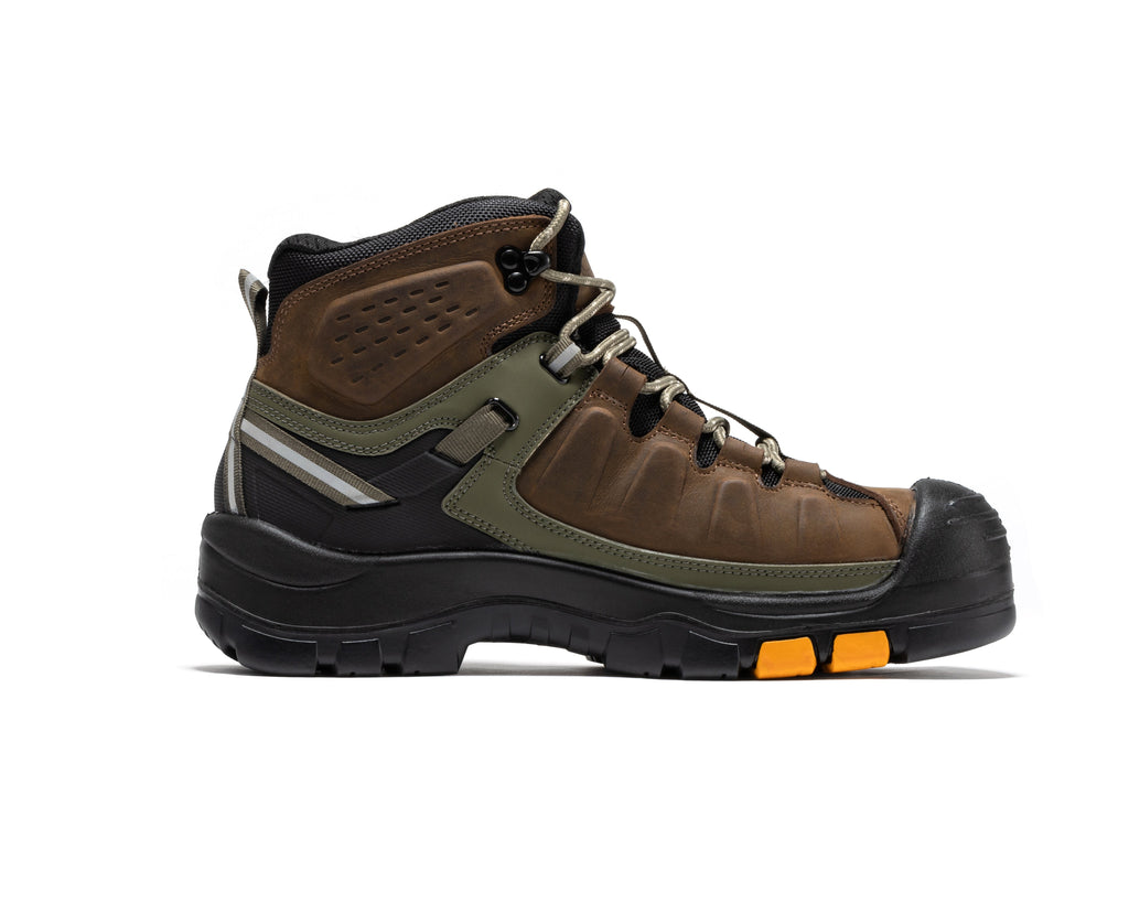 ROCKROOSTER Woodland Brown 6 inch Composite Toe Waterproof Leather Work Boots AK661