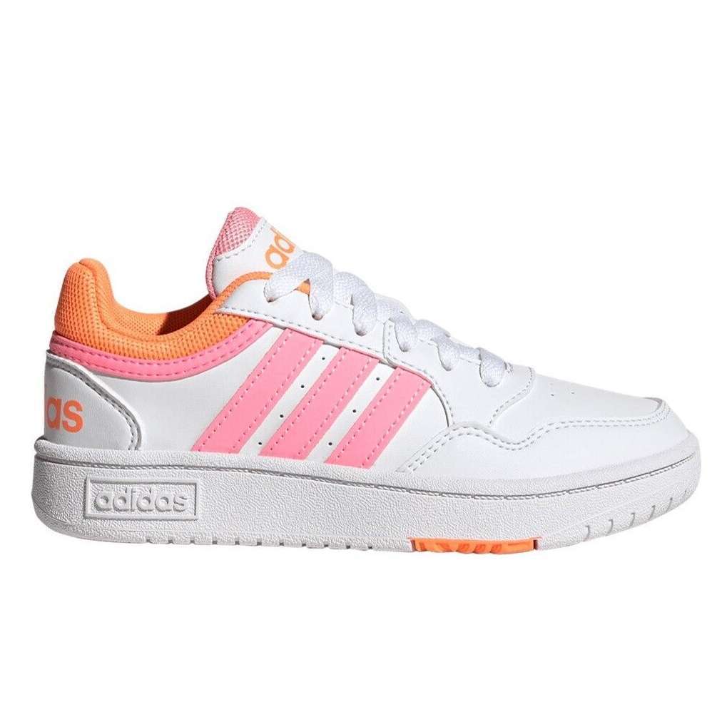 adidas Kids' Hoops 3.0 Sneaker - White/Pink/Orange
