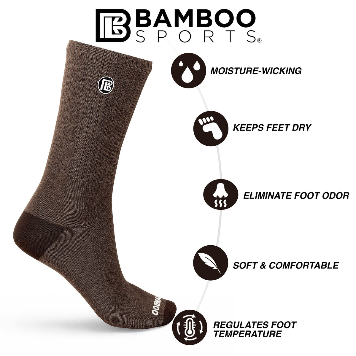Premium Bamboo Rayon Crew Socks