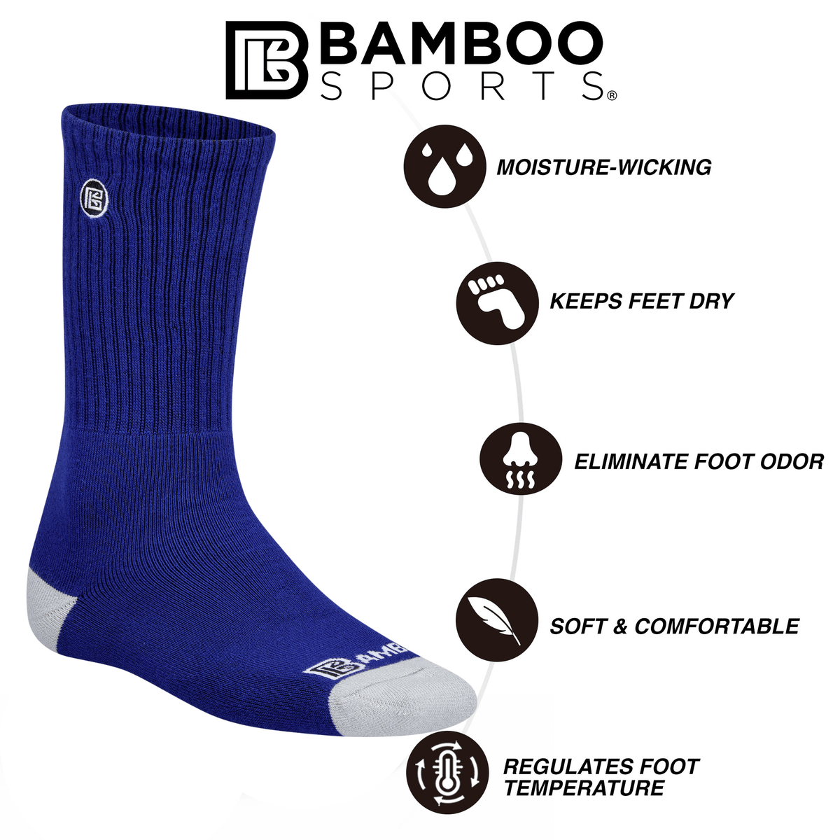Premium Bamboo Rayon Crew Socks
