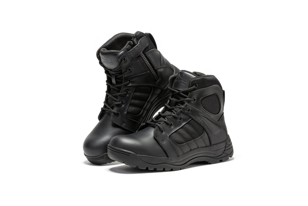 Botas Pro Black Men's 6 inch Side Zipper Rubber Sole Tactical Boots BMP111BK