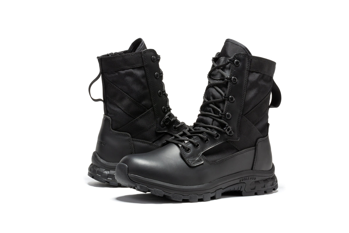 Botas Pro Black Men's 8 inch Side Zipper Military Tactical Boots BP401BK