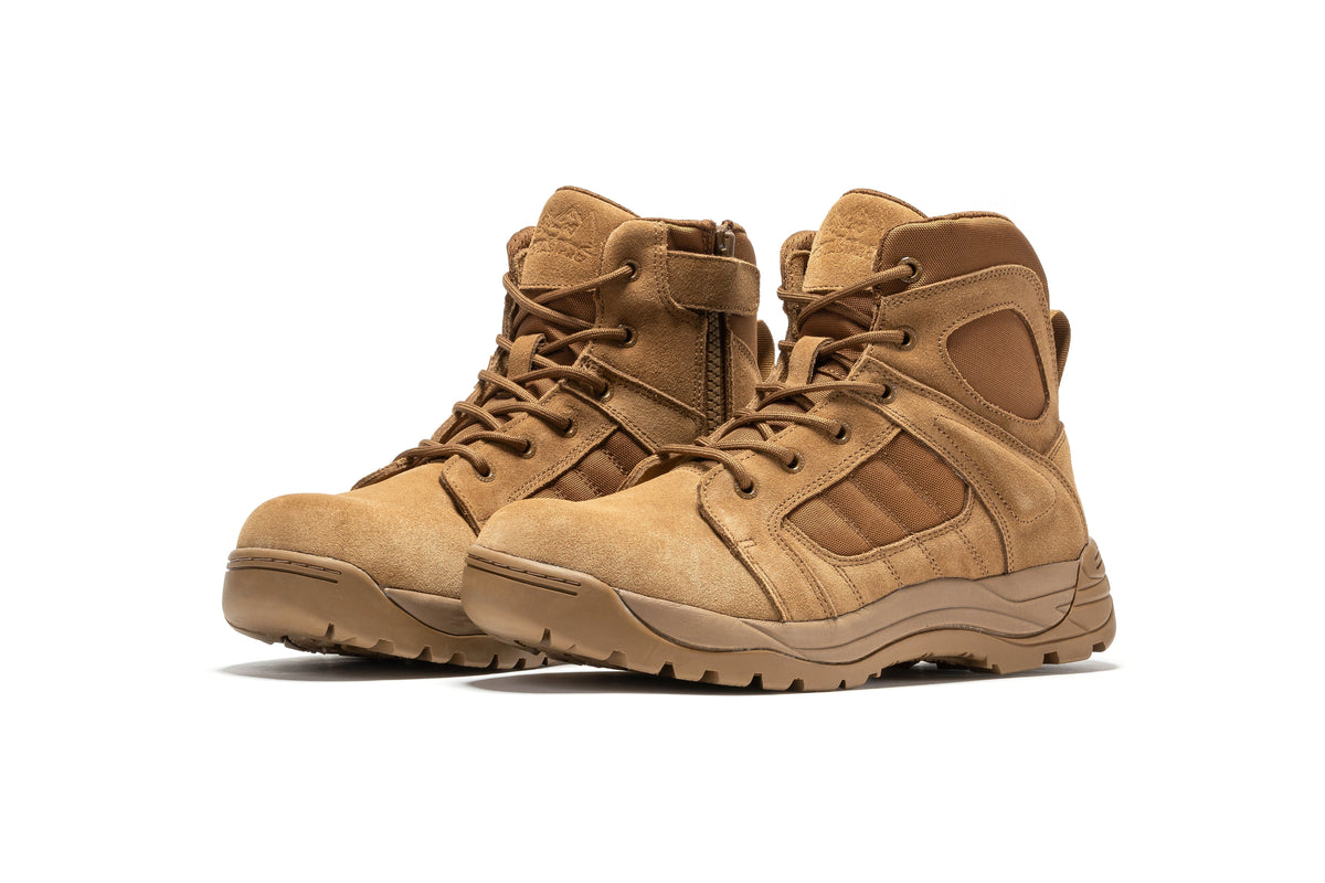 Botas Pro Coyote Men's 6 inch Side Zipper Rubber Sole Tactical Boots BMP111CT