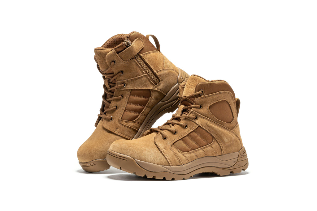 Botas Pro Coyote Men's 6 inch Side Zipper Rubber Sole Tactical Boots BMP111CT