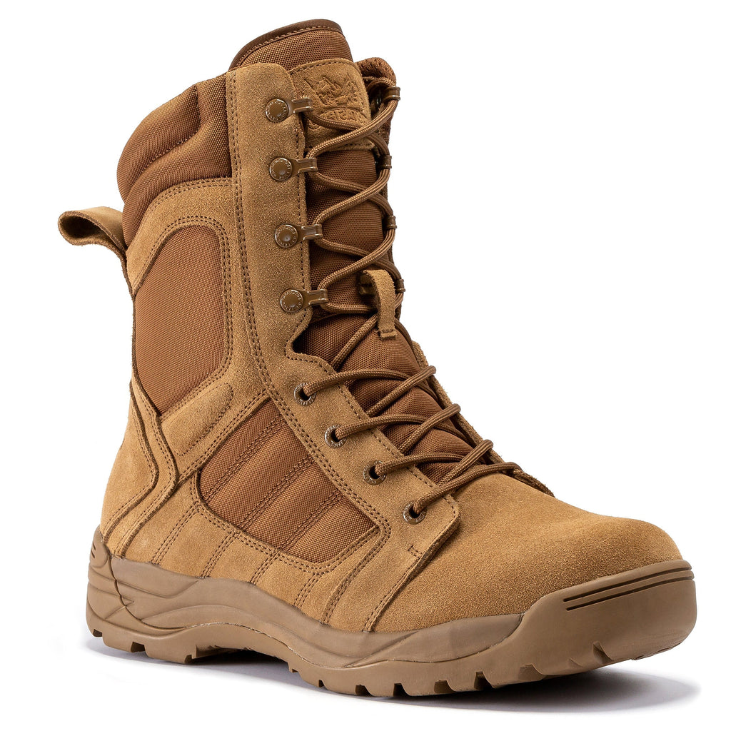 Botas Pro Coyote Men's 8 inch Side Zipper Rubber Sole Tactical Boots BMP110CT