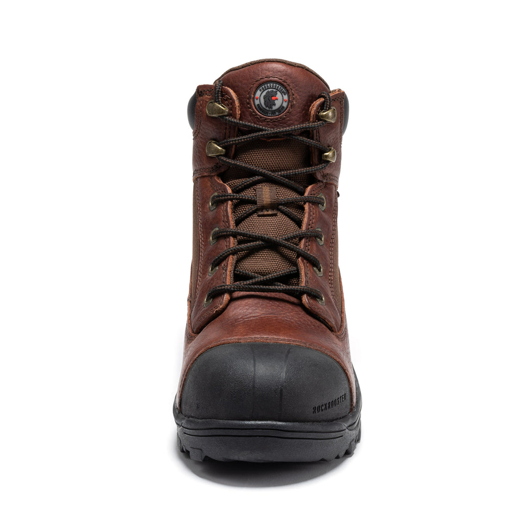ROCKROOSTER Daviston 6 inch Brown Composite Toe Waterproof Work Boots AT872