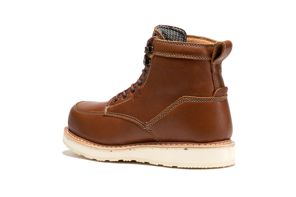 ROCKROOSTER Edgewood Men's 6 Inch Black Steel Toe Wedge Work Boots SAP610BK