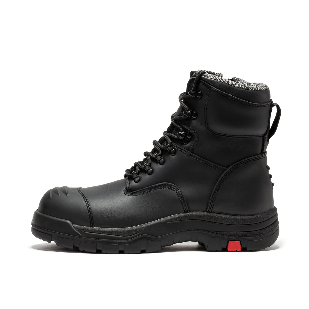 ROCKROOSTER Roslyn Black 7 inch Zip-sided Composite Toe Leather Work Boots CP245Z