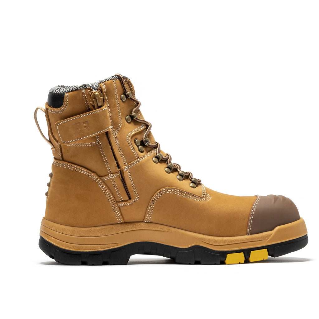 ROCKROOSTER Roslyn Black 7 inch Zip-sided Composite Toe Leather Work Boots CP245Z