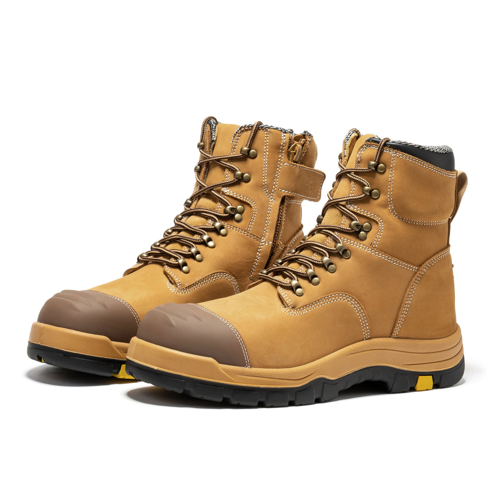 ROCKROOSTER Roslyn Black 7 inch Zip-sided Composite Toe Leather Work Boots CP245Z