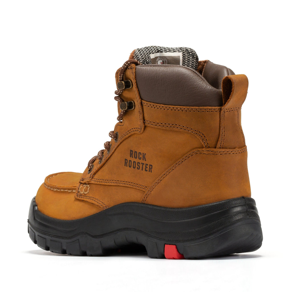 ROCKROOSTER Zumbro 6 inch Wide Steel Toe, Rubber Outsole, EH Protection,, ASTM 2413, Work Boots AK370