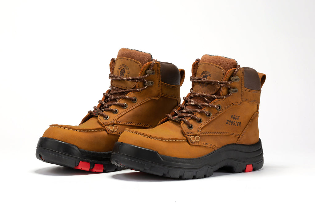 ROCKROOSTER Zumbro 6 inch Wide Steel Toe, Rubber Outsole, EH Protection,, ASTM 2413, Work Boots AK370